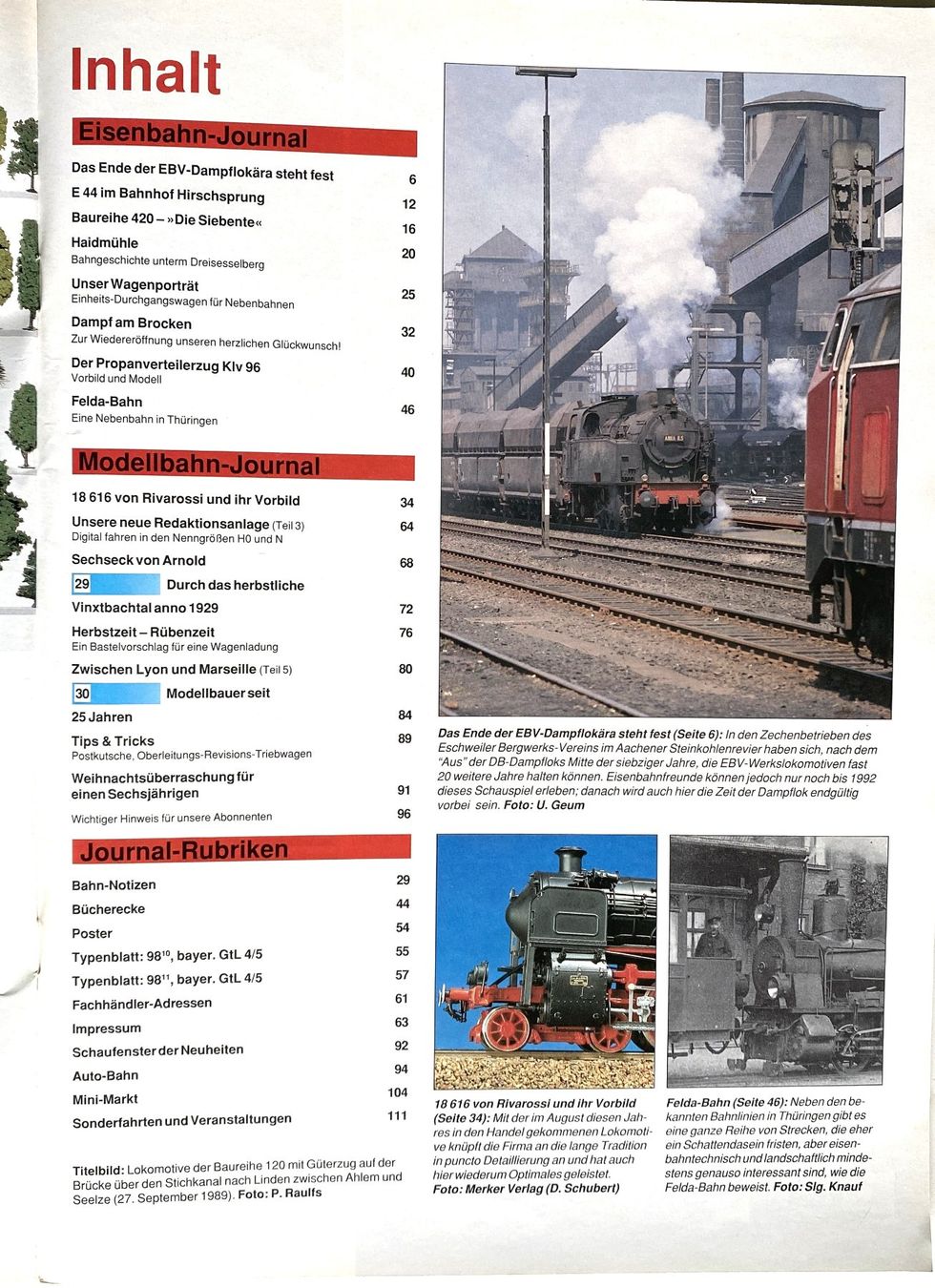 Riviste & Magazine: Eisenbahn Journal - 3 Hefte - 2+4+11/1991 – Nuovo (secondo la descrizione) da Hünenberg venduto da Ecila 6