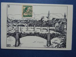 1915 Pro Juventute J2 glasklar gestempelt auf Karte