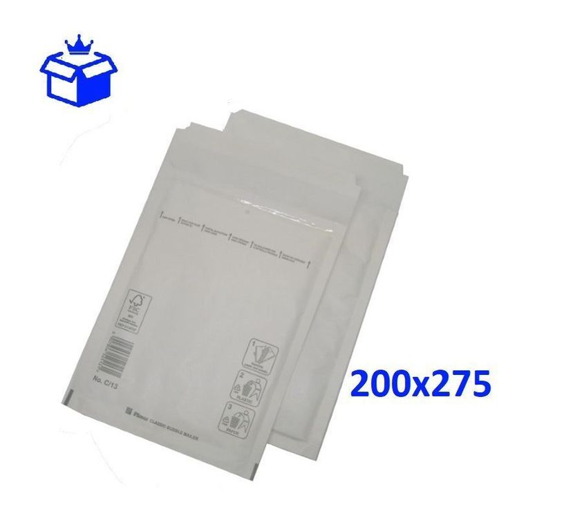 200 Luftpolstertaschen 240x275 Mm Weiß - Versandtaschen Mit Haftklebeverschluss