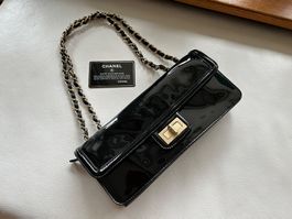 Chanel Reissue East West Bag Patent Black