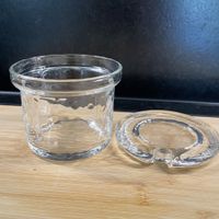 Konfiglas mit Deckel, Glasi Hergiswil, NEU