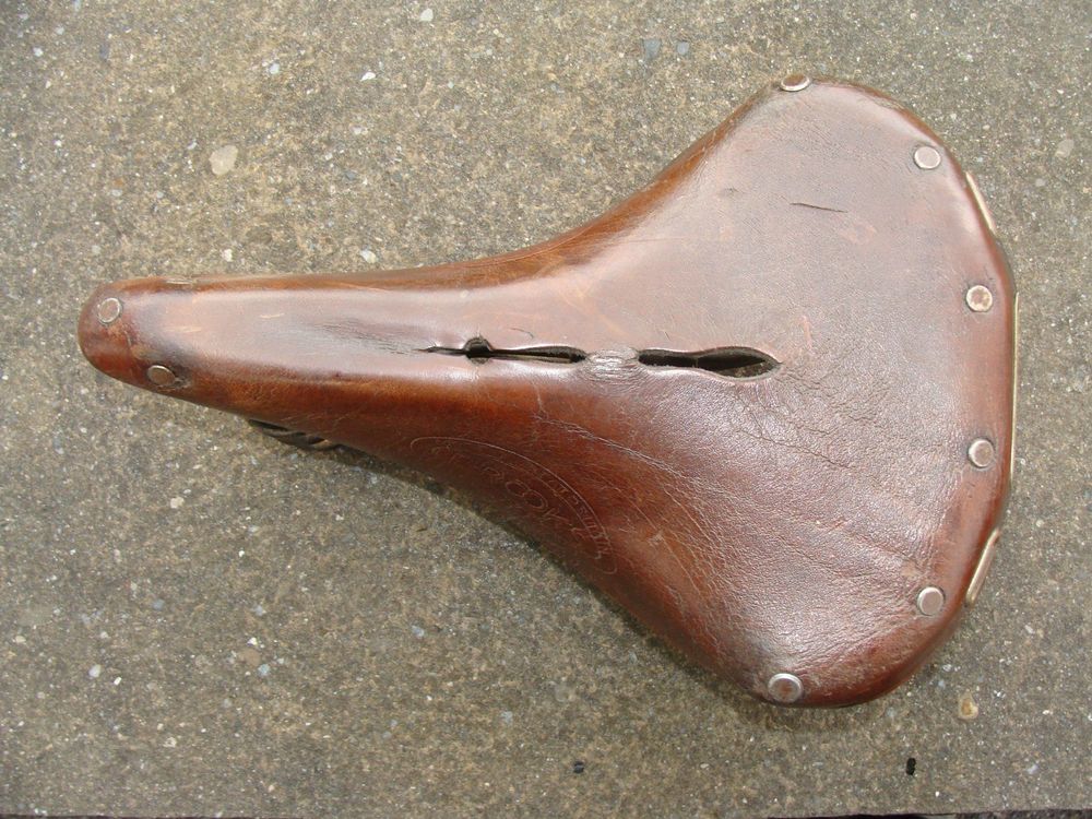 Selle Vélo Vintage Brooks Pro – Cuir Noir, Angleterre, Course