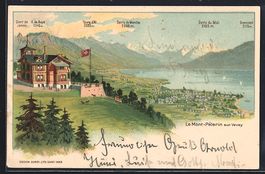 Litho Le Mont-Pelerin, Hotel, Blick auf 