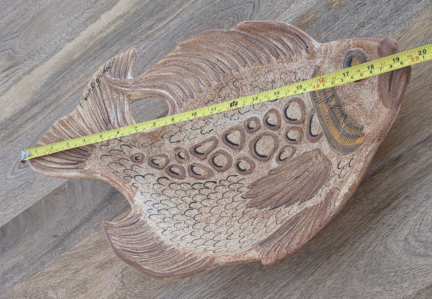 Piatti di portata: Keramik Servierplatte Fischform braun FONTIGNAN  – Usato da Rheinsulz venduto da Gilea 6
