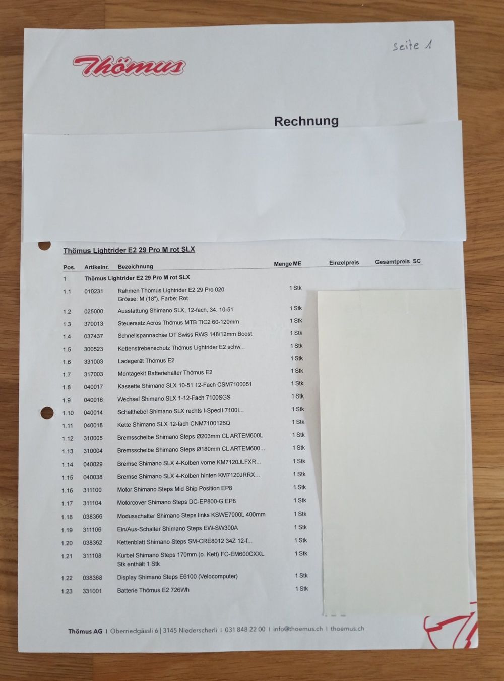 Thömus Vélos: Thömus Lightrider E2 29 Pro M rot SLX – D'occasion à Schwarzenburg par Miri13 4