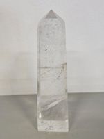 Mineralien Bergkristall Obelisk geschliffene Pyramide 14cm H