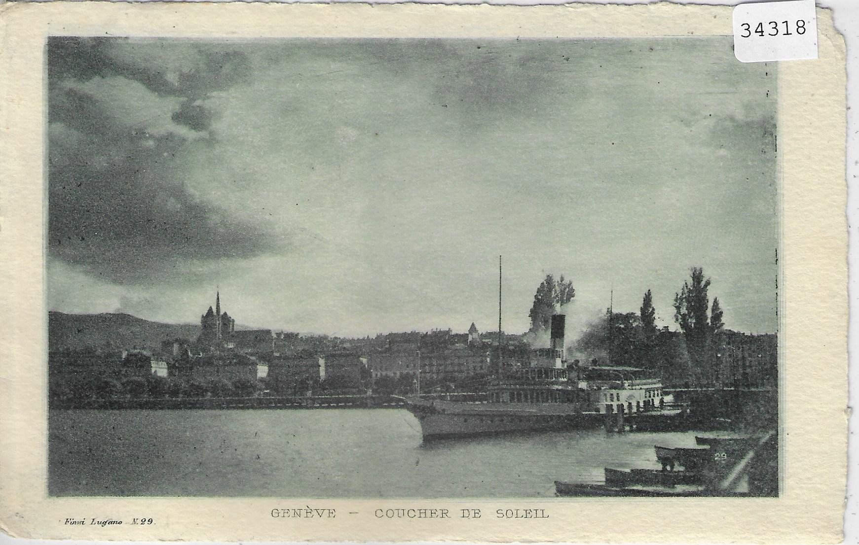 Cartes postales: Geneve - Coucher de Soleil - Dampfschiff – D'occasion à Ettingen par Kartenplanet
