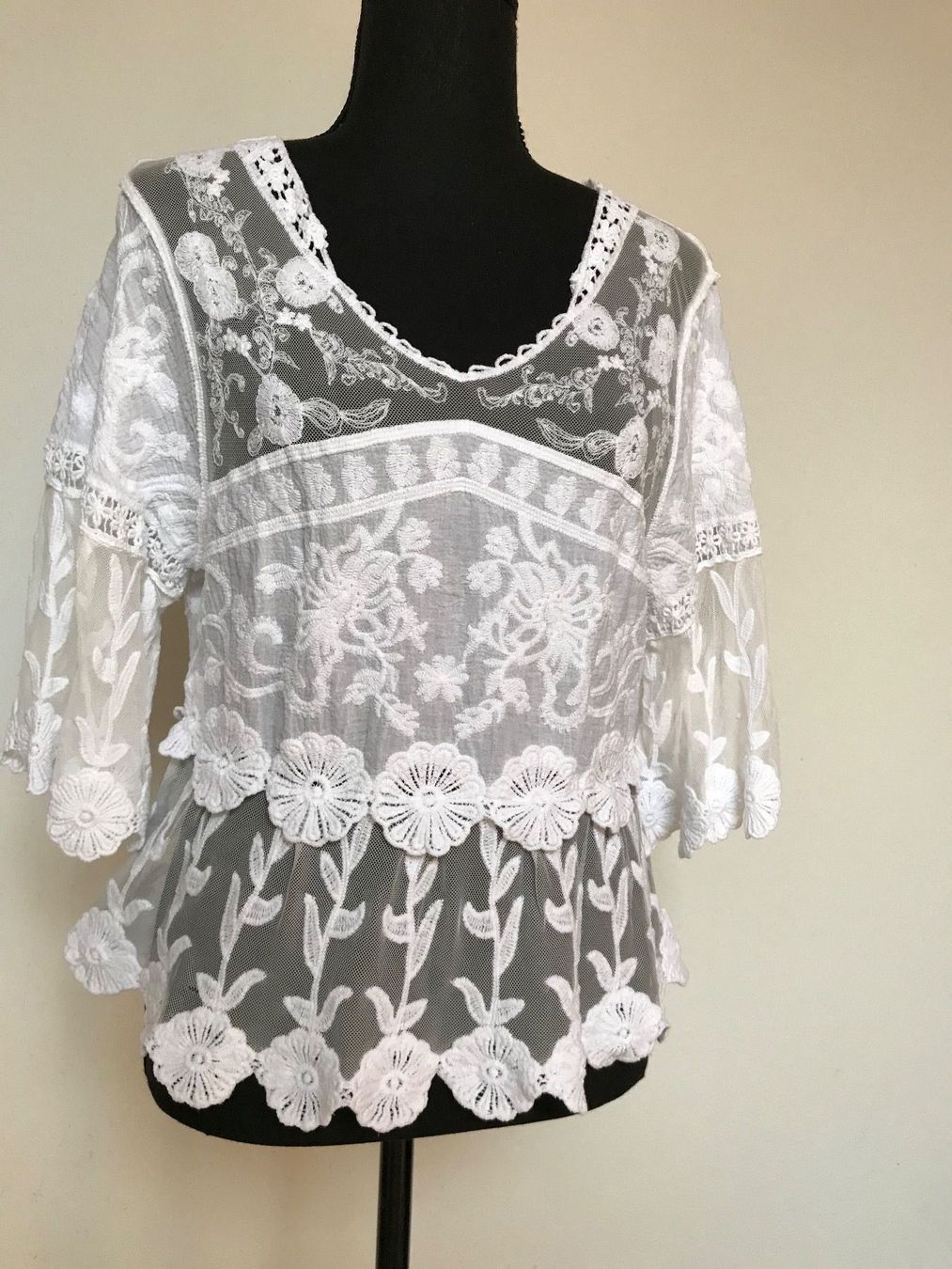 Blusen: Boho Tunika mit Spitzen – Neu (gemäss Beschreibung) aus Sigriswil von ck56 1