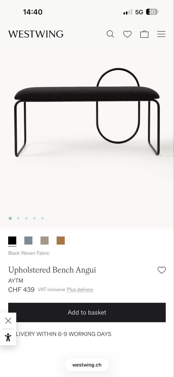 Sgabelli: Upholstered Bench Angui AYTM – Usato da Zug venduto da original2016