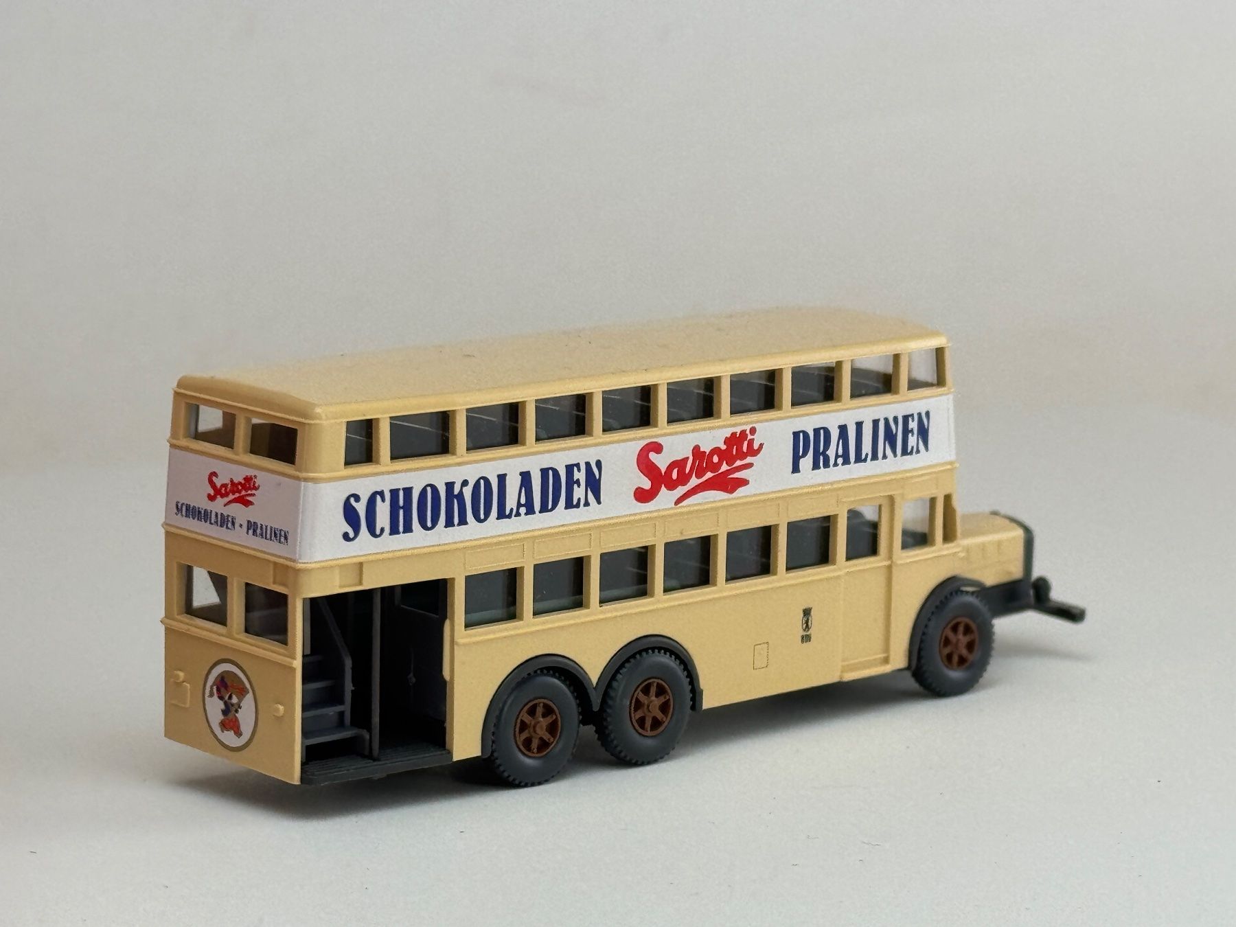 Wiking Modellini d'auto: SG- Wiking Büssing Doppeldecker Bus Sarotti – Usato da Elm venduto da Wikmtz 1