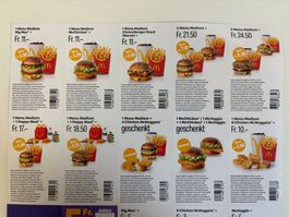 McDonald's Gutscheine Big Mac Menü McChicken Menü