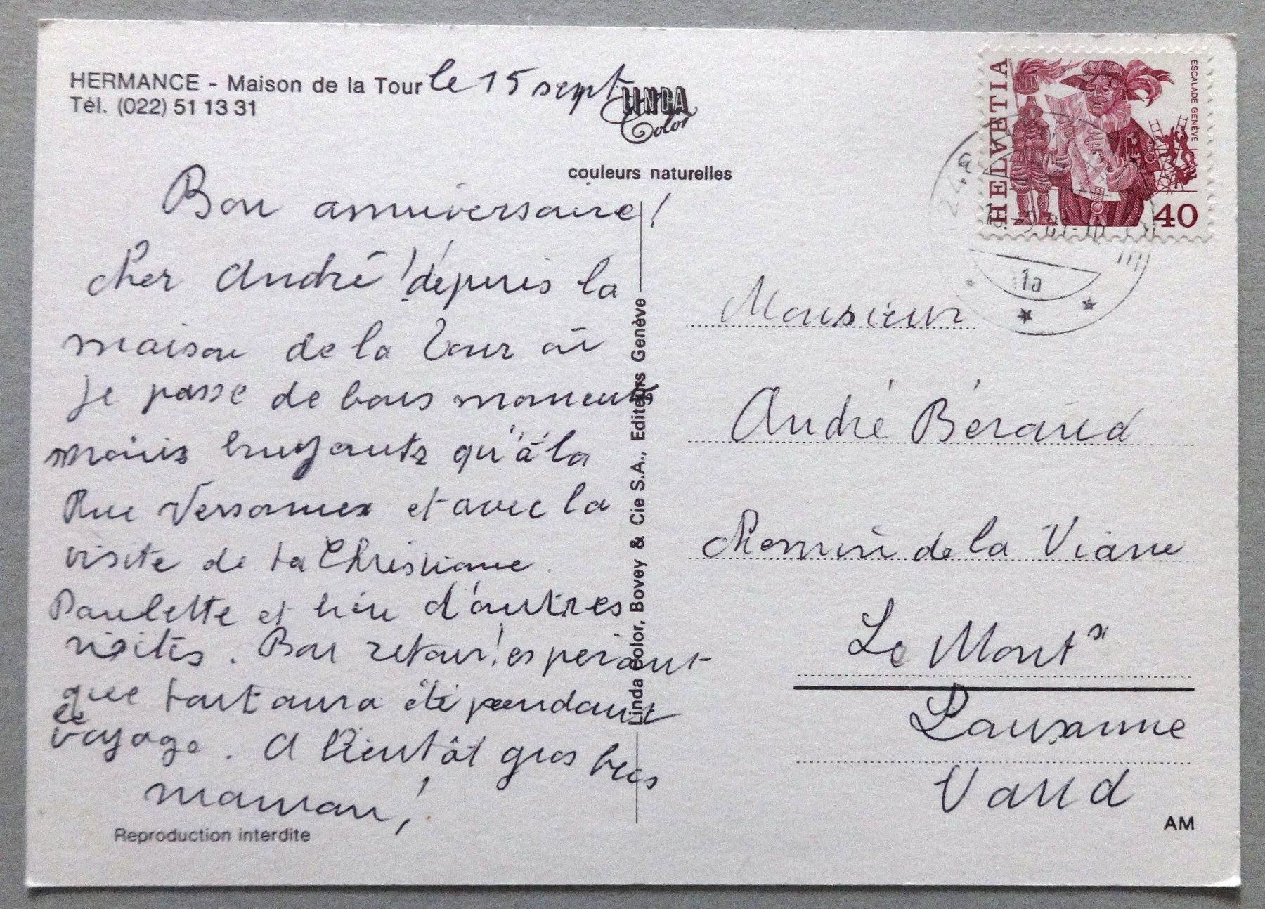 Cartoline postali: Hermance - Maison de la Tour – Usato da Fétigny venduto da Billy2miny 1