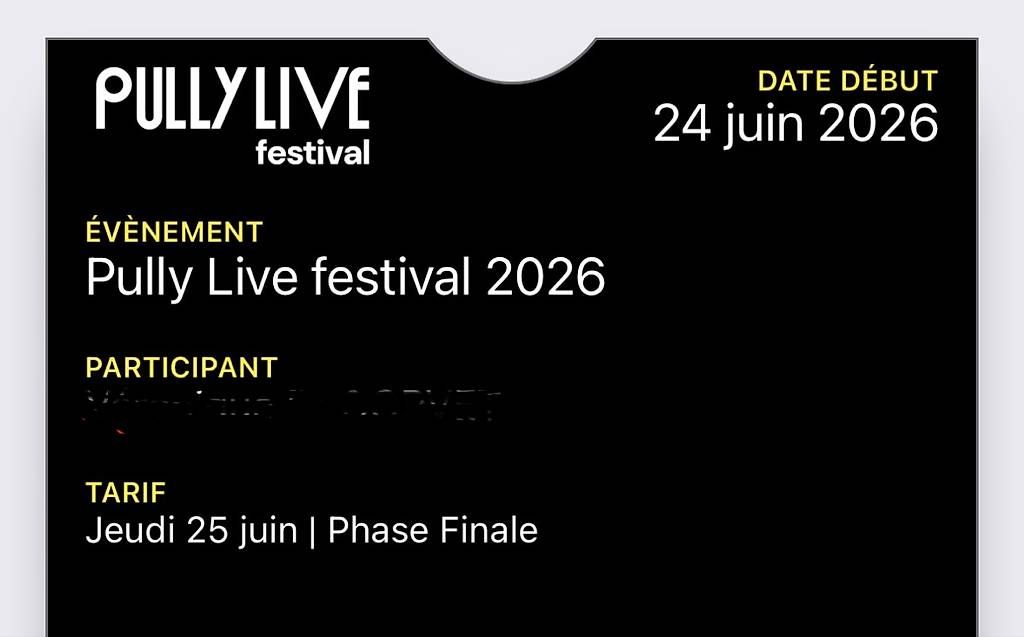 Biglietti: Pully Live Festival 25.06.2026 – Usato da Treyvaux venduto da Jujud