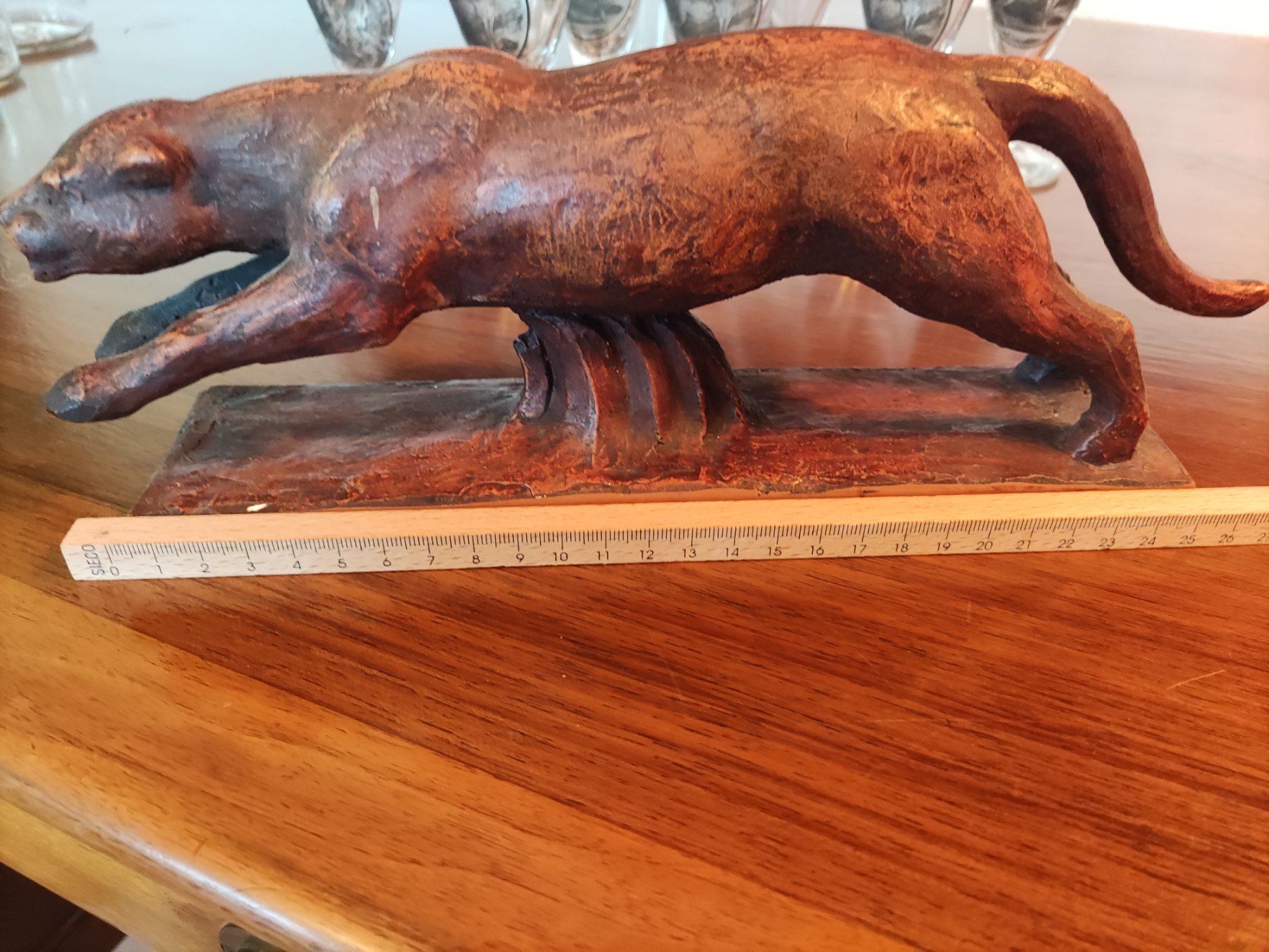 Sculture & Statue: Handgeschnitzte antike Holzskulptur Wildkatze – Usato da Solothurn venduto da Csw1 1