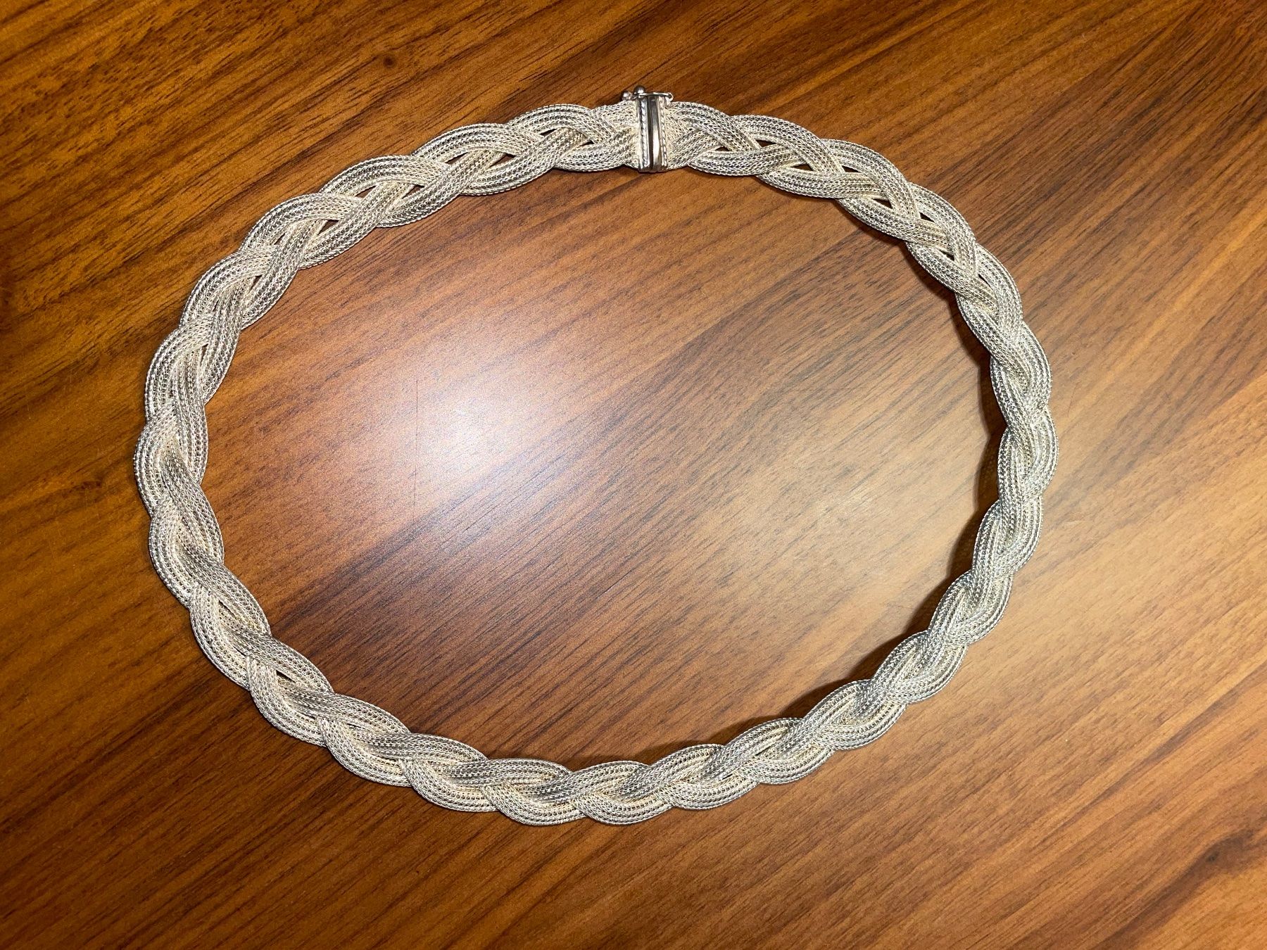 Catenine: 835 Silber Flecht Collier wunderschön, Handarbeit 45cm 44g – Usato da Basel venduto da gretchen03 1