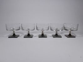 5 Vintage Rosenthal Linear Smoke Champagner Gläser / Glas