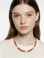Sunstone & Rock Crystal Necklace - Sterling Silver