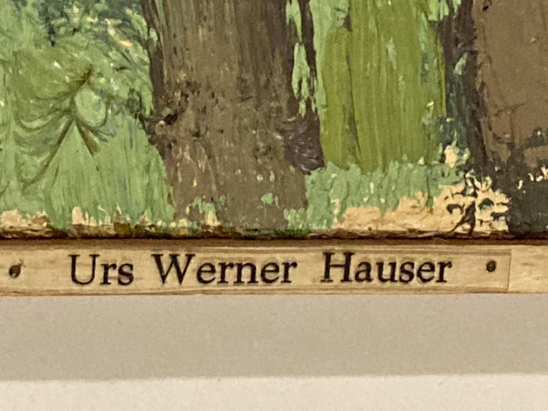 Dipinti: Urs Werner Hauser Landschaftsgemälde mit Felder, Baum, Weg – Usato da Hirzel venduto da pjn_d7xp 4