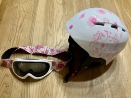 Casque de ski et lunettes enfant, taille 55-58 cm