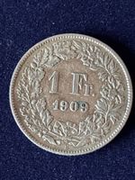 1 Fr. 1909 Silbermünze ungereinigt