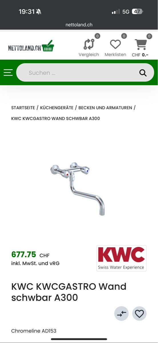 Kwc Rubinetteria: KWC GastroMischer – Nuovo (secondo la descrizione) da Wettingen venduto da mu57a1 6