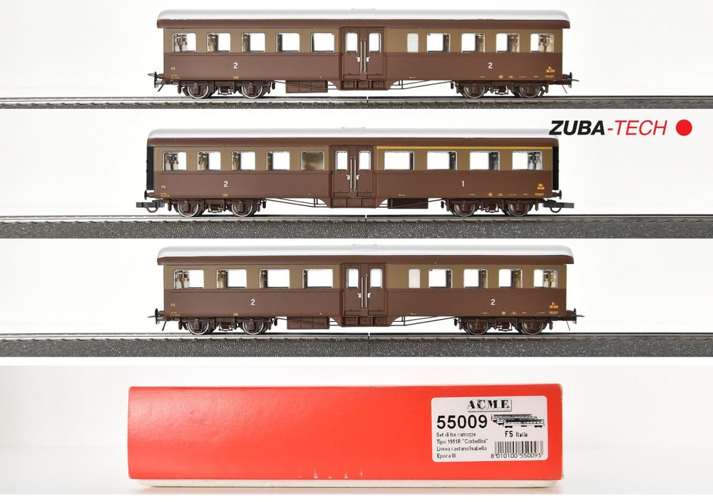 ACME 55009 Personenwagen-Set 3tlg. der FS H0 GS mit OVP (Neu (gemäss ...