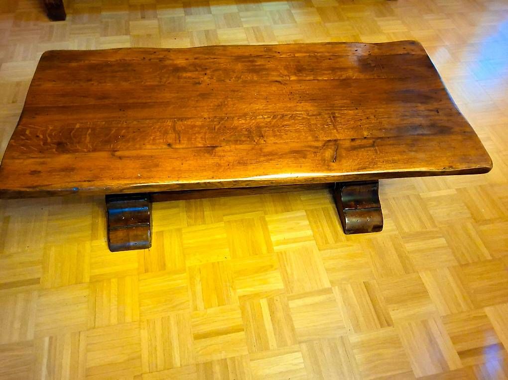 Tische: Table basse de style monastère en chêne massif - Marly – Gebraucht aus marly von col_8kfr