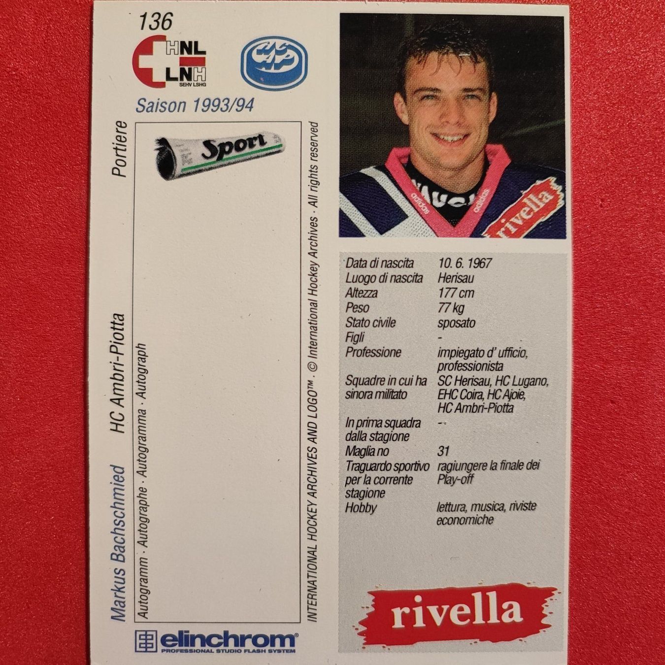 Sammelbilder & Trading cards: Markus Bachschmied - HC AMBRI - 1993/94 – Gebraucht aus Dübendorf von kb86_MOVIE 1
