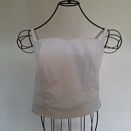Crop Top Metrópolis weiss mit Reissverschluss Grösse M