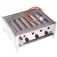 55510 - Edelstahl Gasbräter 3- flammig SET 2 Wurstbräter
