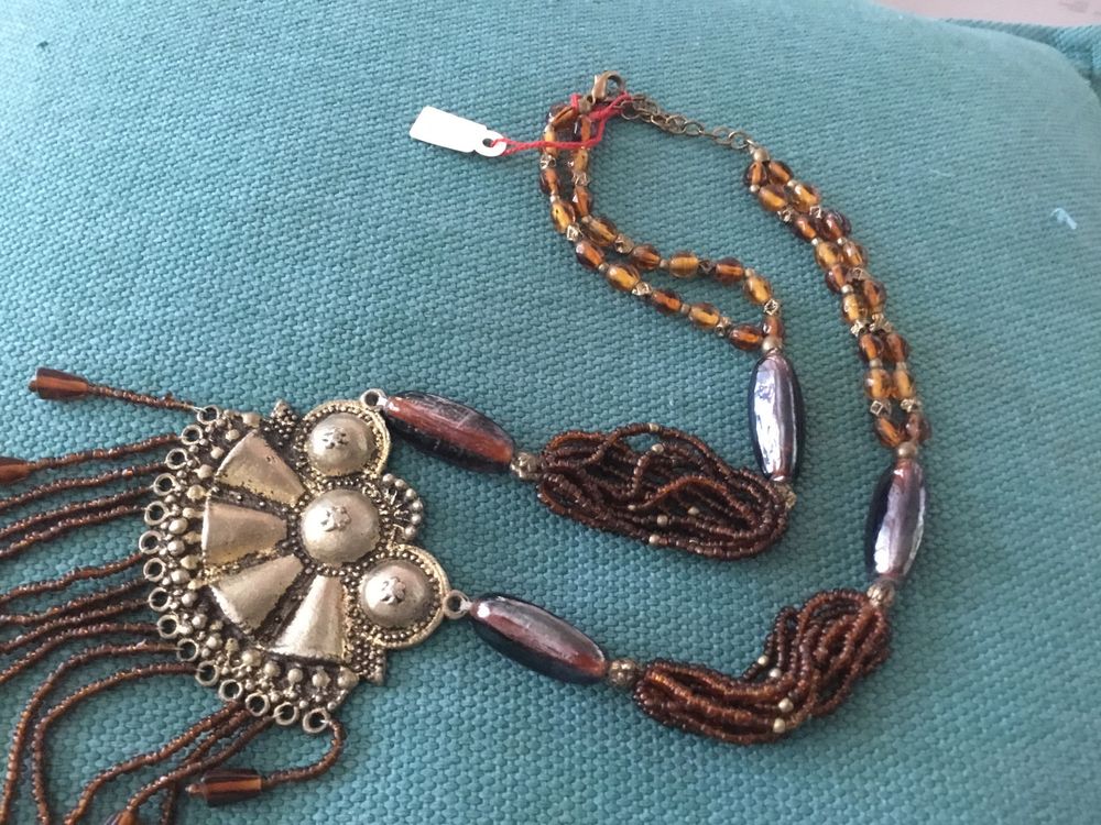 Collier Médaillon Géométrique Doré Vieilli Ikita - Neuf Avec étiquettes