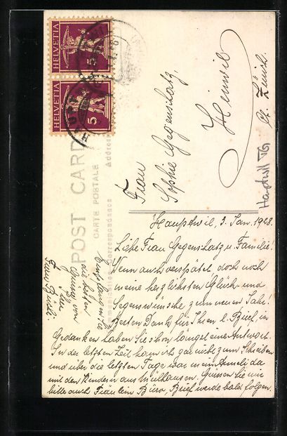 Cartoline postali: AK Hauptwil, Strassenpartie mit Kirche – Usato da Berlin venduto da bartko-reher 1
