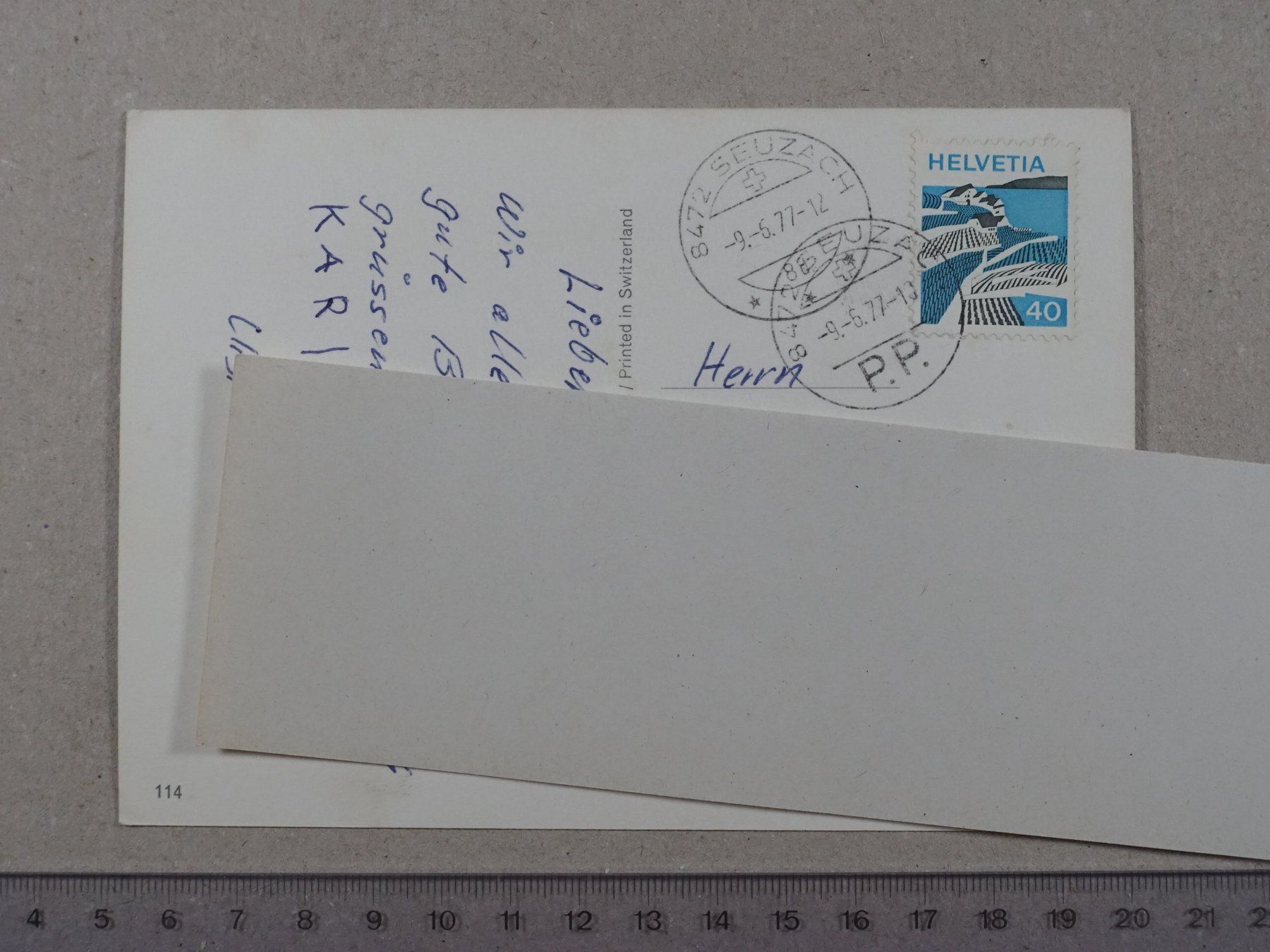 Ansichtskarten: Seuzach, 1977 – Gebraucht aus Lenzburg von fh1 1