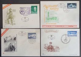 ÖSTERREICH: 4 FDCs aus 1957–1961
