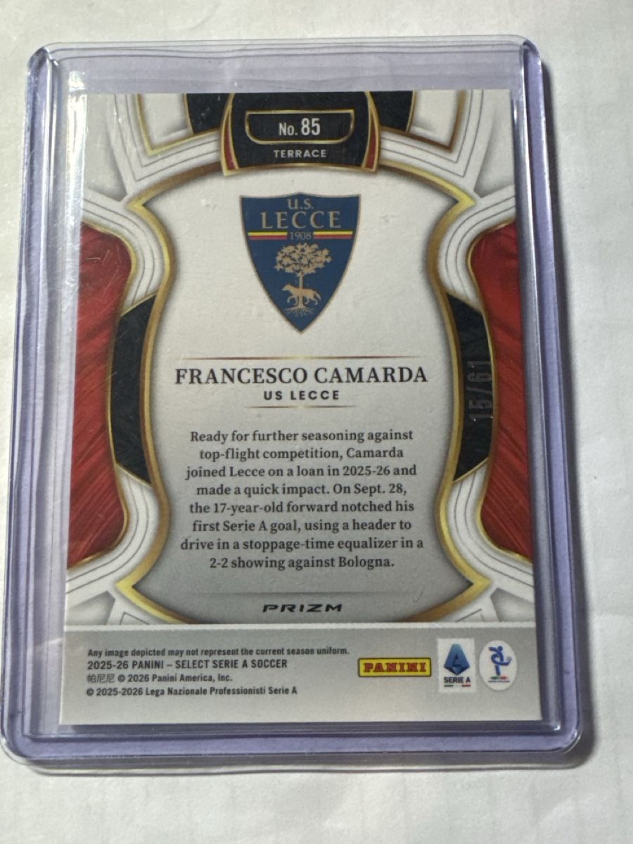 Panini Carte collezionabili: 2025 Select FRANCESCO CAMARDA LOGO Panini /61 – Nuovo (secondo la descrizione) da Baar venduto da sp7ni 1