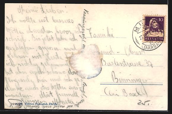 Cartoline postali: AK Muri, Ortspartie mit Kirche, 1931 – Usato da Berlin venduto da bartko-reher 1