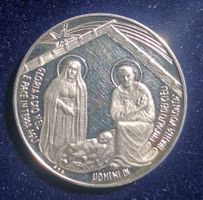 Weihnachts-Taler Weihnachts-Medaille Tanti Auguri Silber 900