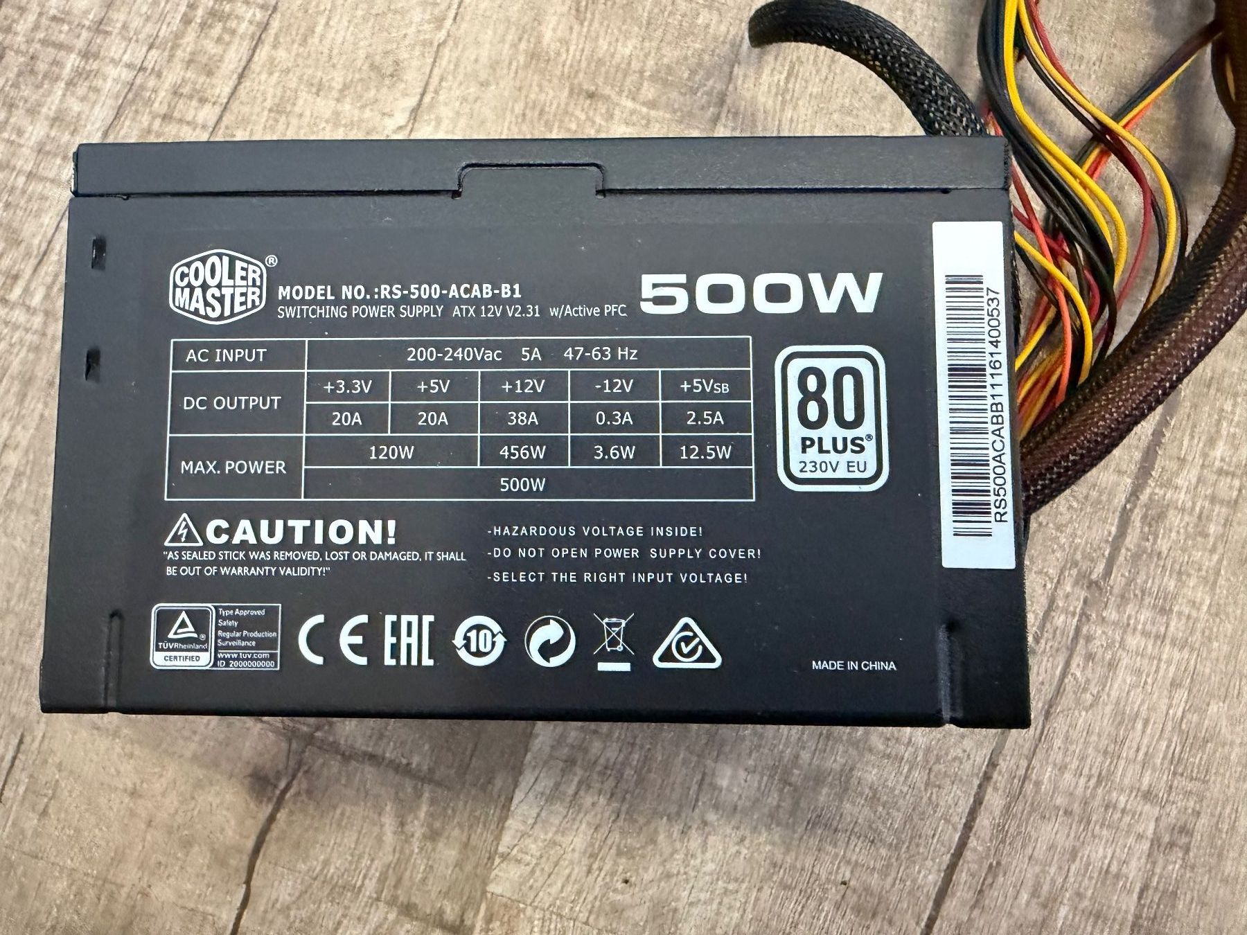 Componenti elettronici: Netzteil Cooler Master B500 V2, Modell RS-500-ACAB-B1 – Usato da Wädenswil venduto da OctagonX