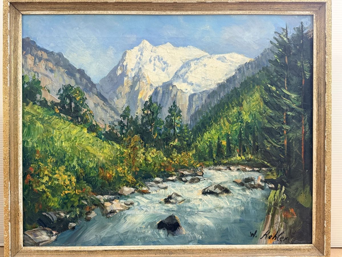 Dipinti: W. Kehler - Ölgemalde - Lütschinenschlucht – Usato da Solothurn venduto da NUVICO 1