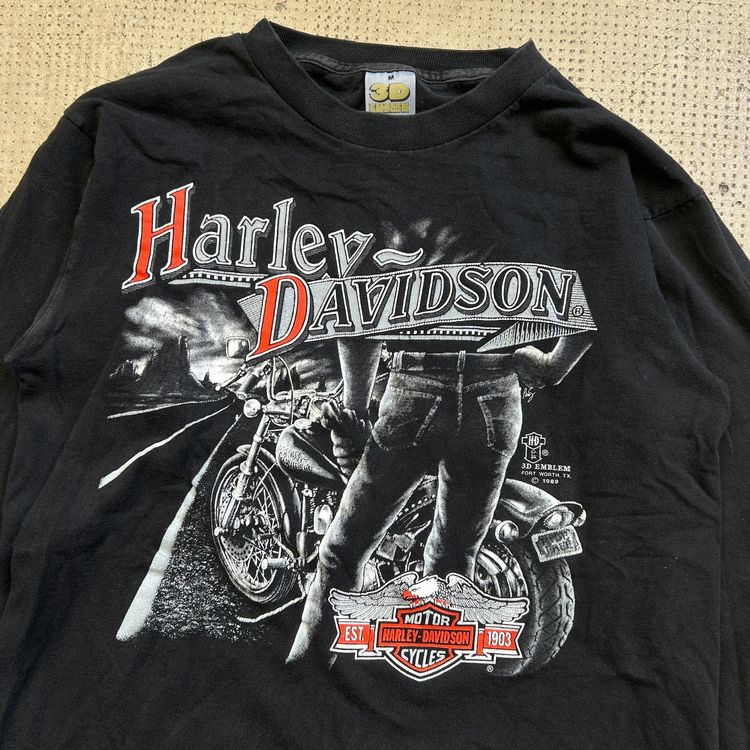 Vintage 1988 Harley Davidson 3D emblem T-shirt 80s 90s 1