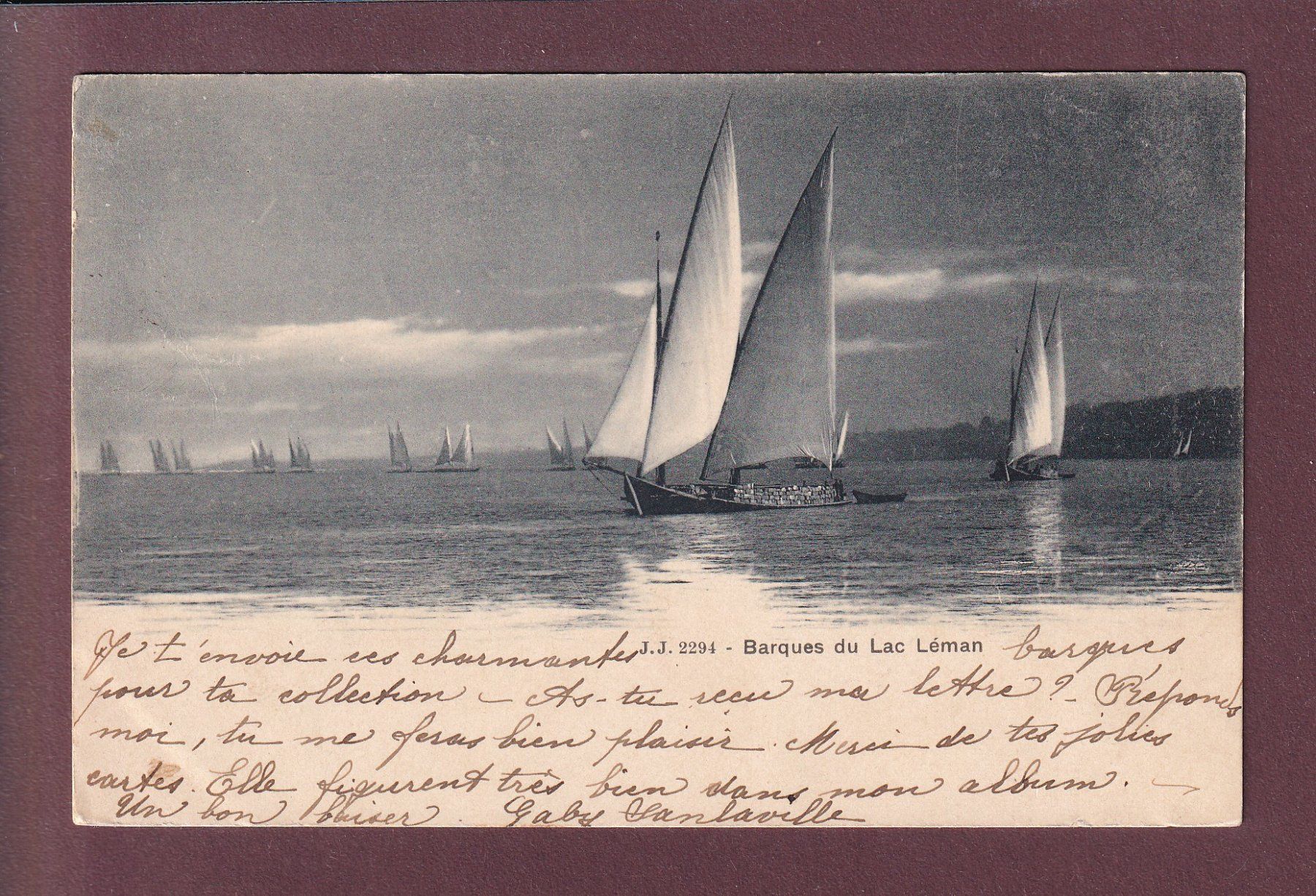 Ansichtskarten: BARQUES du LEMAN - 1902 – Gebraucht aus Pully von nicecards