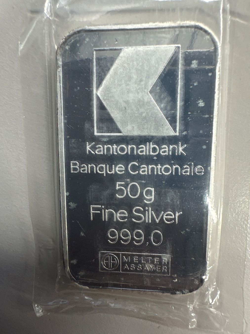 Edelmetalle: 50g Silberbarren Kantonalbank – Neu und originalverpackt aus Herisau von herau