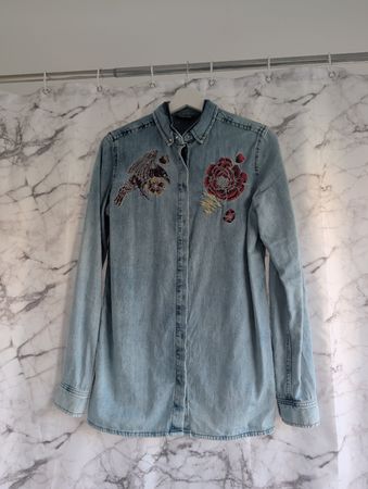 Diesel Jeanshemd mit Stickerei blau guter Zustand