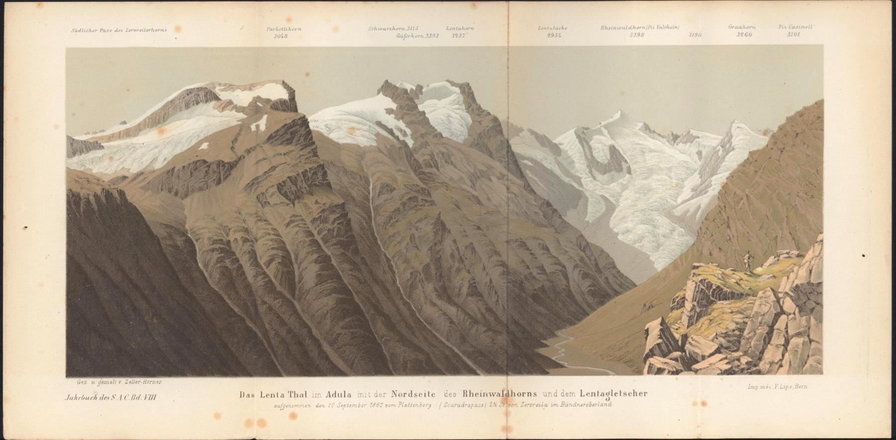 Landkarten & Atlanten: Rheinwaldhorn Panorama – Gebraucht aus Rafz von Helvet32