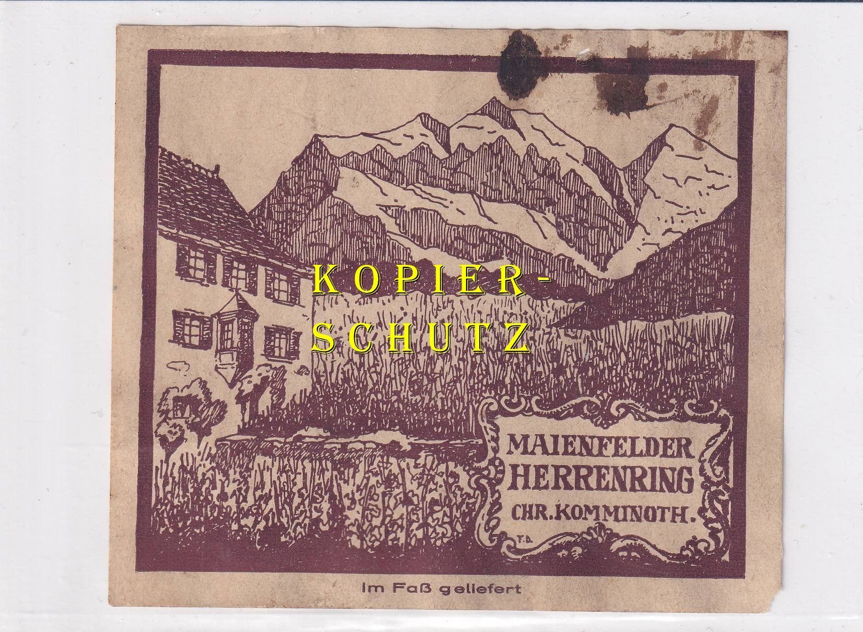 Papiere: Etikette - Maienfelder Herrenring /bd – Gebraucht aus Hombrechtikon von Rudolf07