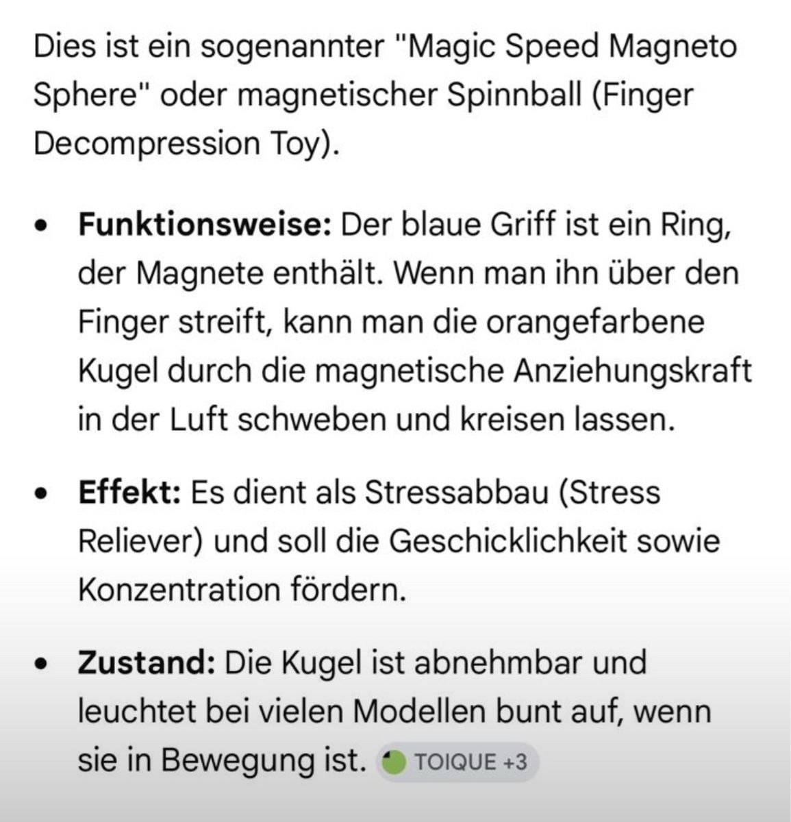 Giocattoli: Magic Speed Magneto Sphere Finger Decompression Toy orange – Usato da Suhr venduto da nataschaad 1