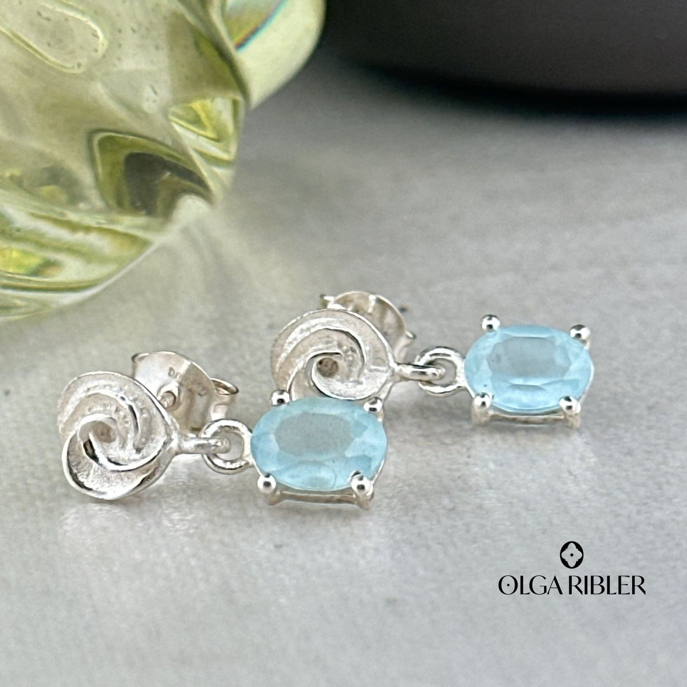Olga Ribler Orecchini pendenti & Orecchini a lobo: Ohrstecker mit Aquamarin, Silber 925 – Nuovo (secondo la descrizione) da Luzern venduto da Schmuckoutlet 5