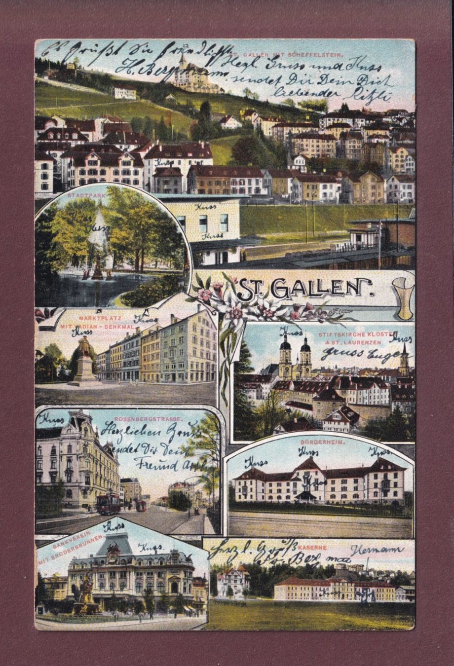 Cartes postales: ST. GALLEN - 8 Bilder - 1906 – D'occasion à Pully par nicecards