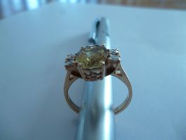 Ring Gelbgold  diamantbesetzt, Grösse 54