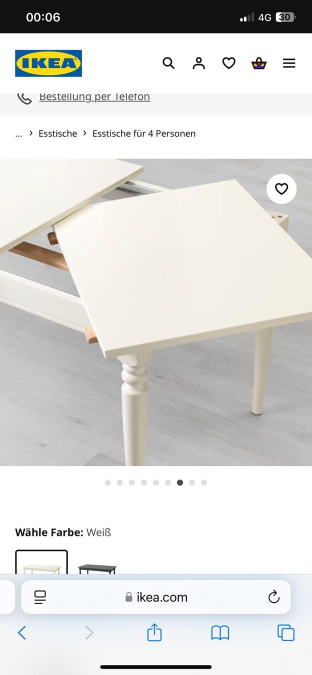 Ikea Tavoli: Ikea Ingatorp, Holztisch Weiss – Usato da Davos Frauenkirch venduto da pat_t9dh 2